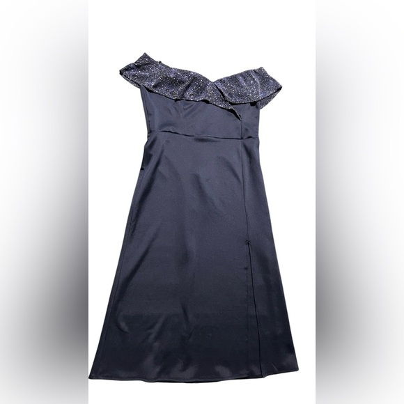 Enfocus Studio  NWOT Navy and Silver Starburst Dress - Picture 2 of 7